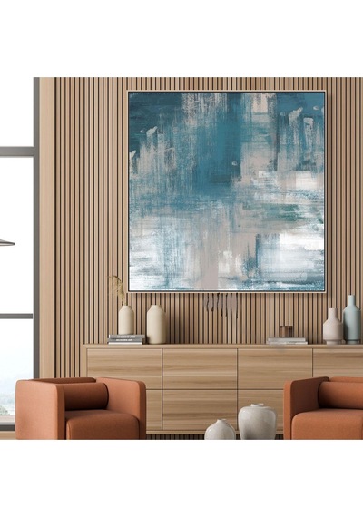 Soyut El Yapımı Yağlı Boya Tablo 95x95cm
