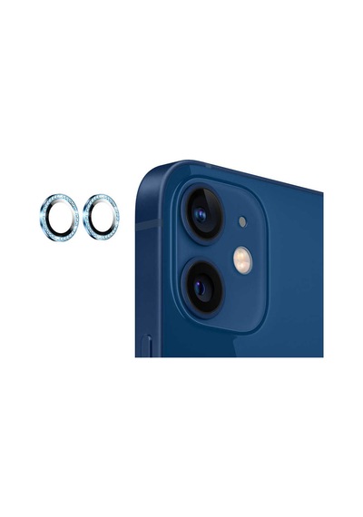 Apple Uyumlu iPhone 12 Zore Cl-06 Kamera Lens Koruyucu Mavi