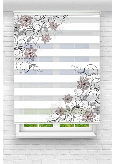 Perdeoutlet38 Baskılı Renkli Kahverengi Sarmaşık Dijital Baskılı Zebra Perde-cocuk Odası-stor Perde Model:pz-511 Çok Renkli