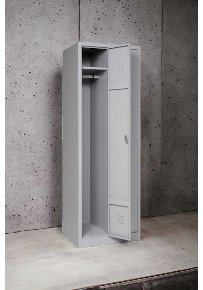 Metal Soyunma Dolabı 60x50x180cm, Elbise Dolabı, Kilitlenebilir Dolap, 2 Kapılı Dolap Gri