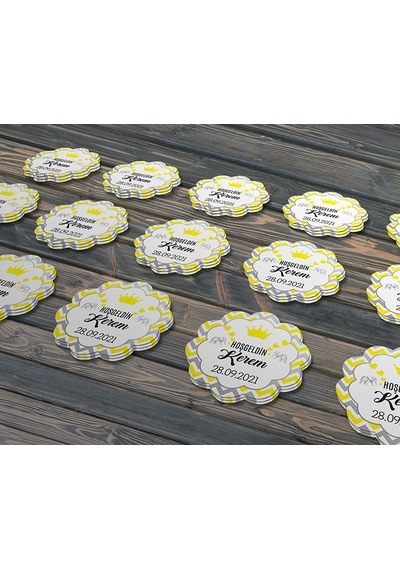 Doğum Günü Etiketi-fil Kral Taçlı Cemiyetleriniz Için 3 CM - 100 Adet Opak Sticker Renkli