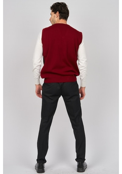 Pave Erkek Desenli Yünlü Süveter 4539011 Bordo-Bordo