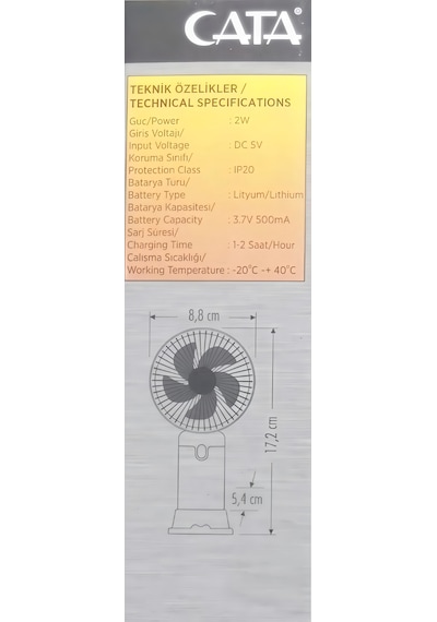 Serino Ct-9949 Şarjlı El Vantilatörü Masaüstü Taşınabilir Mini Fan Usb Şarjlı