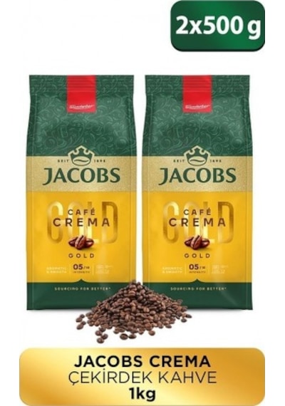 Jacobs Cafe Crema Çekirdek Kahve 500 Gr X 2 Adet PKT.JACOBS.025 Çekirdek