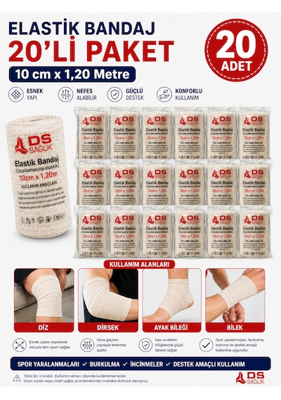 Elastik Bandaj 10cmx 1,20 Metre 20'li Ds Sağlık