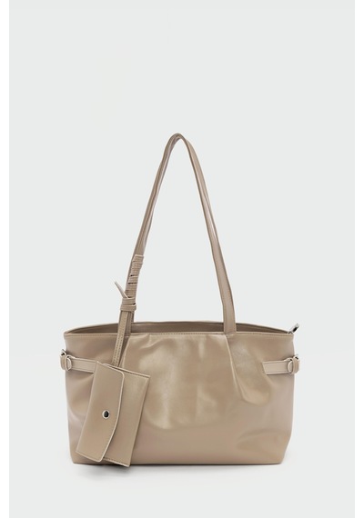 Shule Bags Bybo Vintage Omuz Çantası Bej Bej