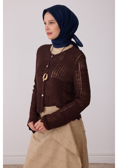 Belli Soyut Desen %100 Twill İpek Eşarp Be28 Lacivert