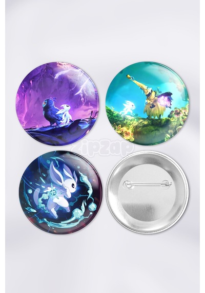 Ori And The Will Of The Wisps Video Oyun Çanta Süsü İğneli Buton Rozet Seti 3 Adet Üçlü