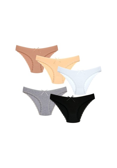 New Lilla 1101 Bikini Kadın T. Dantelli Külot Paketi Çok Renkli