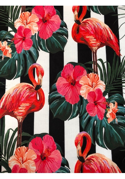Enesar Home Flamingo Desen Dijital Baski Döşemelik Kumaş 100 x 140 cm