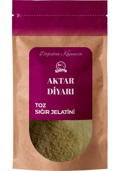 Toz Sığır Jelatin 100 Saf Sığır Domuz İçermez 250 Gr Aktar Diyarı Diğer