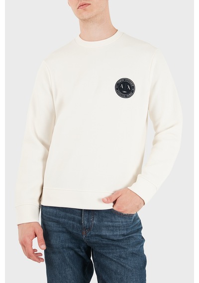 Armani Exchange Logolu Pamuklu Bisiklet Yaka Sweat Erkek Sweat Xm002929 Af16222 U0007 Kırık Beyaz