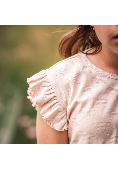 Antebies Kurdele Jakar Fırfırlı Şortlu Pijama Pembe