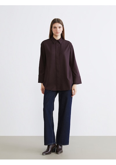 Lcw Modest Bordo Desenli Kadın Gömlek Tunik