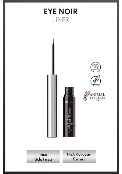 Note Eye Noir Liner Uzun Süre Kalıcı Likit Eyeliner Siyah
