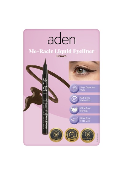 Aden Me-racle Liquid Eyeliner - Likit Eyeliner 02 Brown Kahverengi Diğer