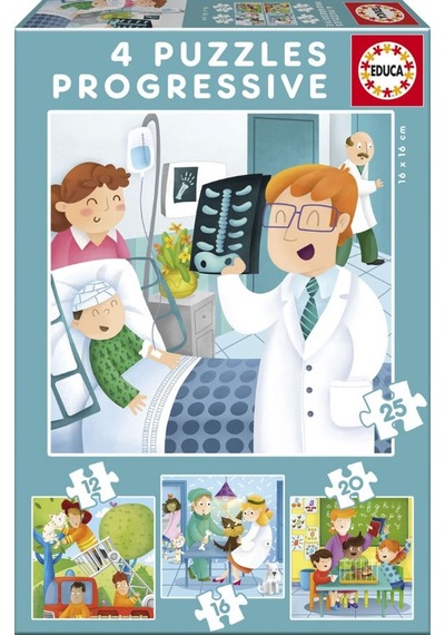 Educa 12+16+20+25 Parça Meslekler Puzzle