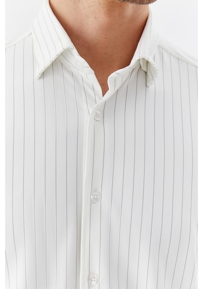 Sabri Özel Erkek Beyaz-siyah Dar Kesim Slim Fit Pamuklu Çizgili Uzun Kollu Klasik Yaka Gömlek Siyah - Beyaz Sabri Özel Erkek Beyaz-siyah Dar Kesim Slim Fit Pamuklu Çizgili Uzun Kollu Klasik Yaka Gömlek Siyah - Beyaz