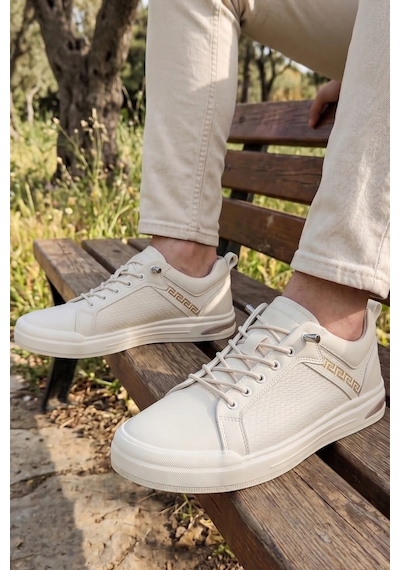 In Step Comfort Elite Grek Desenli Krem Erkek Günlük Spor Ayakkabı