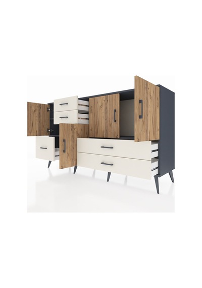 Kronos Konsol 4 Raflı 5 Çekmeceli 4 Kapaklı 176x59x99 Antrasit-ça Antrasit-çam/aytaşı Kronos Konsol 4 Raflı 5 Çekmeceli 4 Kapaklı 176x59x99 Antrasit-ça Antrasit-çam/aytaşı