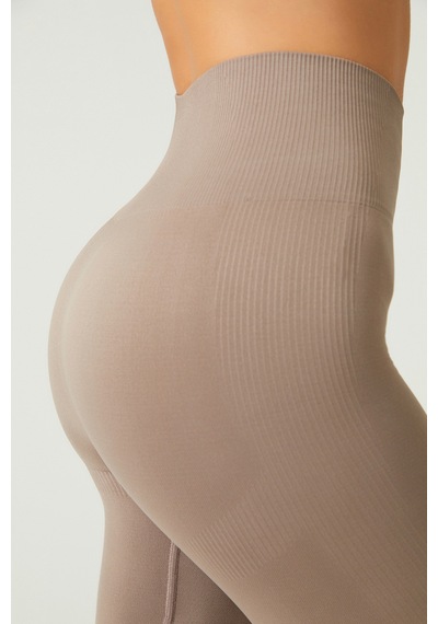 Los Ojos X Melodi Bronz Yüksek Bel Seamless Spor Tayt Adorn Bronz
