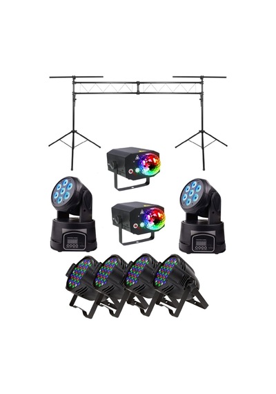 Quenlite Sahne Işık Sistemi Start Paket-3 (Stand Lazer Led Par Robot)