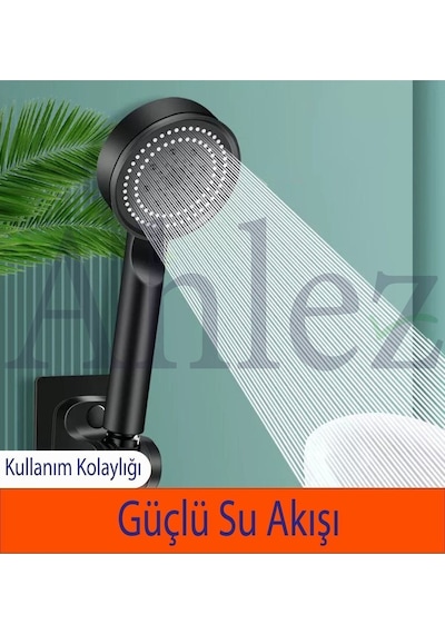 Siyah Turbo Fan 5 Fonksiyonlu El Duşu, Konfor Ve Şıklık Bir Arada Diğer