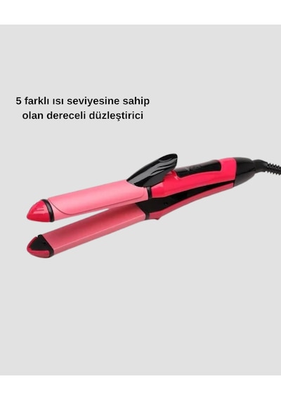 Dereceli Seramik Saç Düzleştirici - 5 Isı Seviyesi, 200 C Maksimum Sıcaklık Renkli