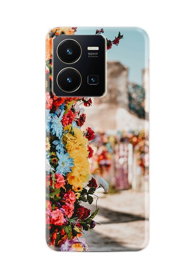 Vivo Y36 Kılıf Silikon Desen Özel Seri Gerçek Çiçekler 1743