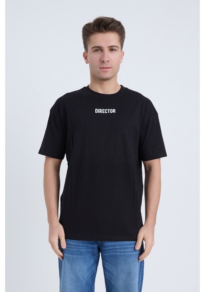 Velvoria Unisex Oversize Siyah Director T-shirt