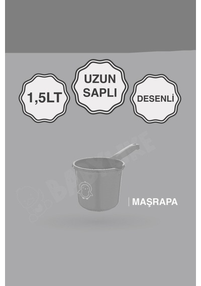 Çocuklar İçin 2'li Banyo Seti Kulplu Kova & Oluklu Maşrapa Set Gri