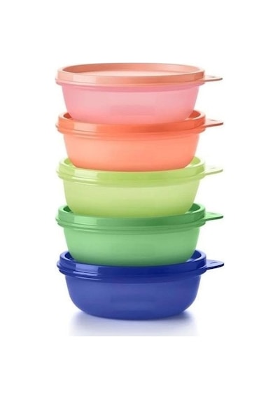 Şeker 300 Ml Buzdolabı Saklama Ve Servis Kabı 5 Li Set 5 Renk Yeni Çok Renkli