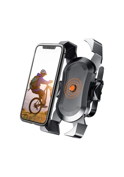 Bisiklet Motosiklet Telefon Tutucu Gidon Bağlantılı 360 Döner 4 Kollu Güvenli Telefon Standı