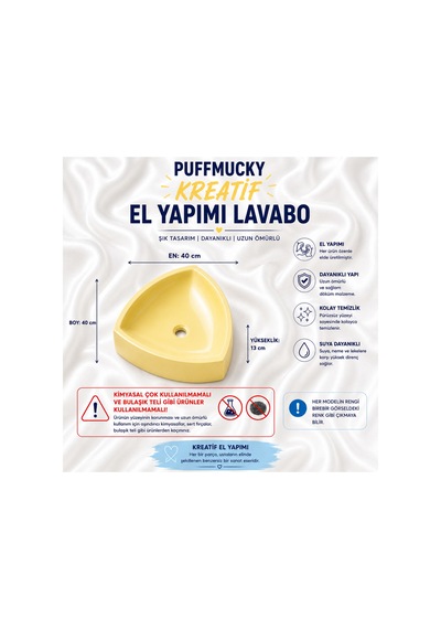 Lavabo Tezgah Üstü Lavabo Banyo Tuvalet Lavabosu Sarı Açık Koyu Sarı Açık Koyu