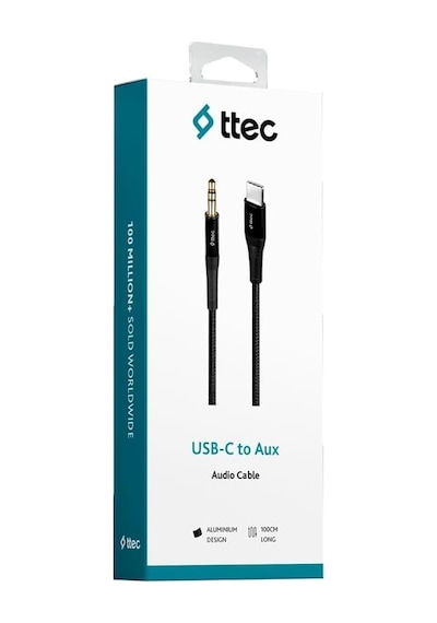 Aux - Usb-c Ses Kablosu 100cm Siyah Standart