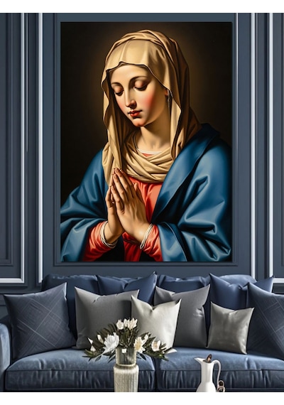 Ahşap Tablo Dua Eden Meryem Ana