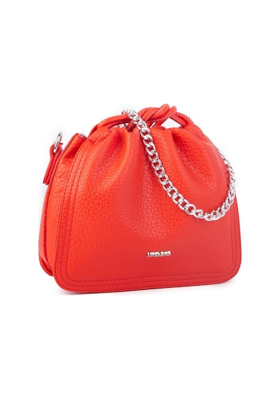 Nas Bag Kadın Zincirli Büzmeli Çıtçıtlı Omuz Ve Çapraz Çanta Kırmızı