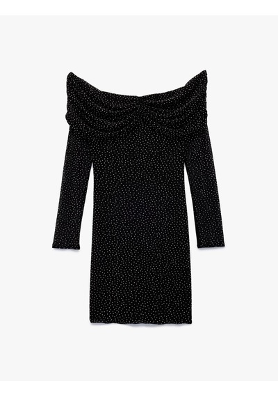 Koton Koton X Sibil Çetinkaya - Kayık Yaka Uzun Kollu Taşlı Bodycon Mini Abiye Elbise Siyah 7wak80010fk Koton Koton X Sibil Çetinkaya - Kayık Yaka Uzun Kollu Taşlı Bodycon Mini Abiye Elbise Siyah 7wak80010fk