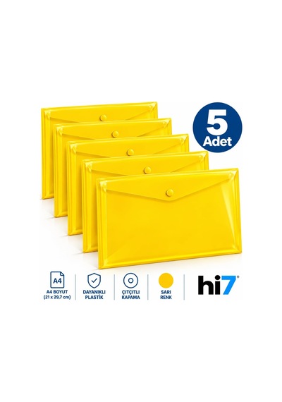 Tr A4 Çıtçıtlı Zarf Dosya 5, Sarı