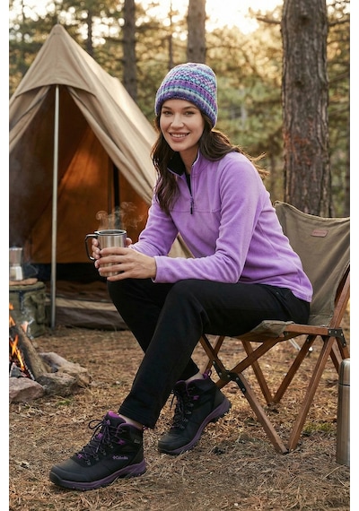 Lela Slim Fit Yumuşak Dokulu Anti-Pilling Tüylenme Yapmayan Yarım Fermuarlı Bayan Polar 5907000 Lila