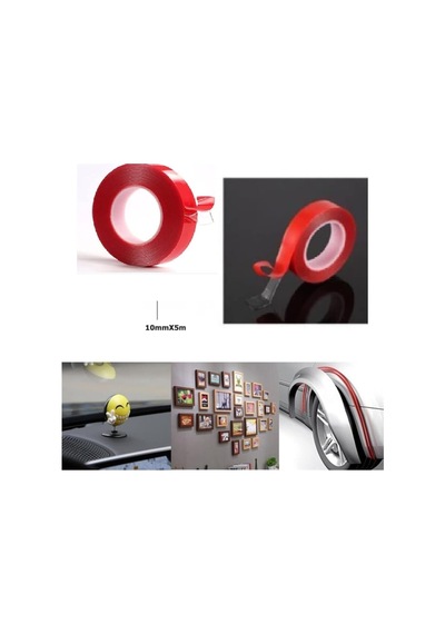 Luti Concept Şeffaf Silikonlu Çift Taraflı Montaj Bantı Oto Ev Ofis Araba Tüm Yüzeylerde 10mm Genişlik 5 Metre Uz Diğer