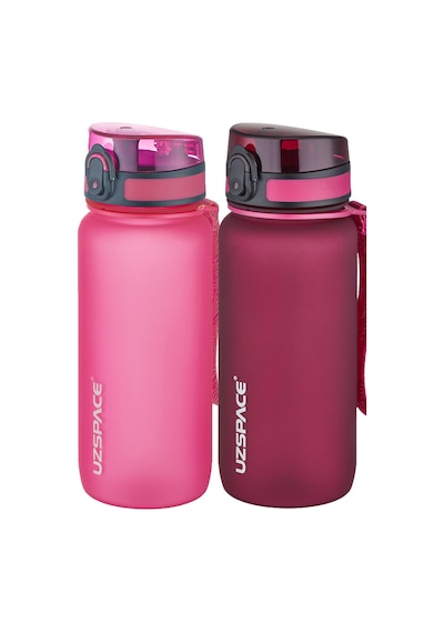 Uzspace 2'li Tritan Matara Seti 650 Ml 14 Farklı Renk Seçeneği Fiftyfifty -3037seta Pembe-Kırmızı