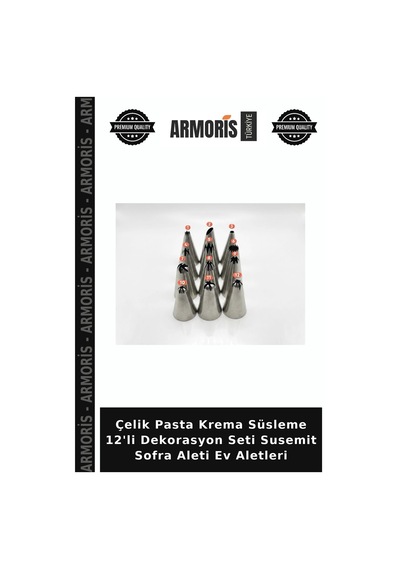 Çelik Pasta Krema Süsleme 12'li Dekorasyon Seti Susemit Sofra Aleti Ev Aletleri