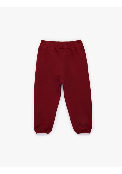Koton Pamuklu Beli Bağcıklı Basic Jogger Eşofman Altı Bordo 6wmb40125tk Bordo