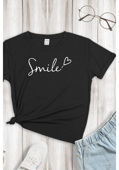 Startmore Çocuk Tişört Smile Baskılı Siyah