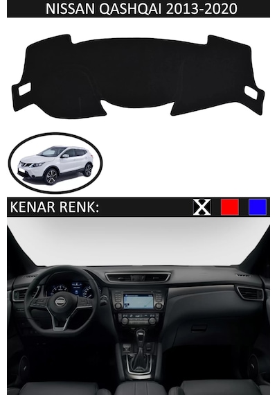 Torpido Koruma Halısı Siyah Kenar Renk Siyah Nissan Qashqai 2013-2020 İle Uyumlu