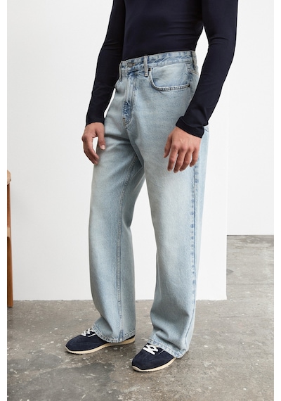 Grımelange Grimelange Ryder Erkek Loose Fit Buz Mavi Jeans