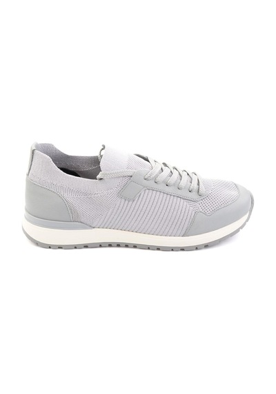 Bambi Gri Hakiki Deri Erkek Sneaker E01730580382