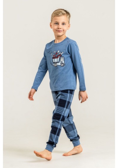 Rolypoly Erkek Çocuk Lets Build Mavi Uzun Kol Pijama Takım Rp3872-c-v2 Rp3872-c-v2