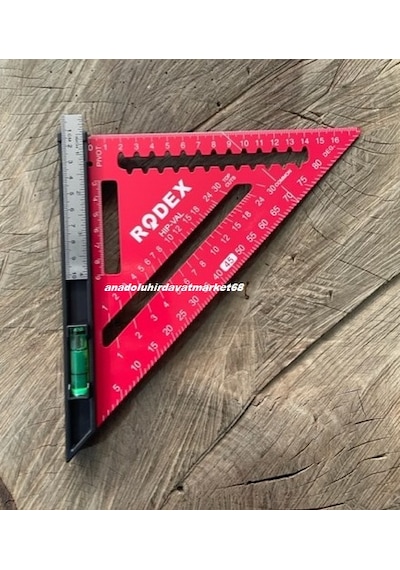 Rdx Pro Metal Açılı Üçgen Gönye Marangoz Gönyesi Taş Gönyesi Su Terazi Cetvel